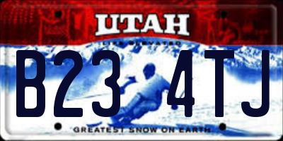 UT license plate B234TJ