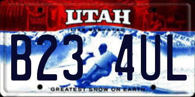 UT license plate B234UL
