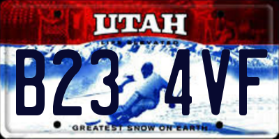 UT license plate B234VF