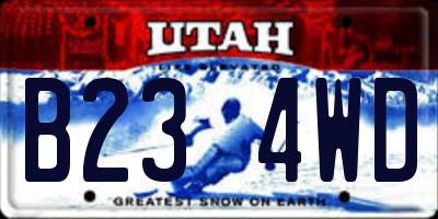 UT license plate B234WD