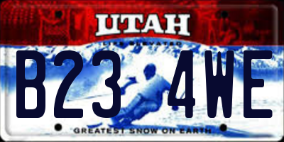 UT license plate B234WE