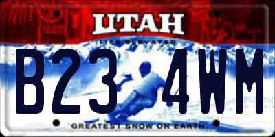 UT license plate B234WM