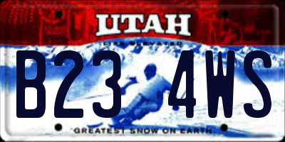 UT license plate B234WS