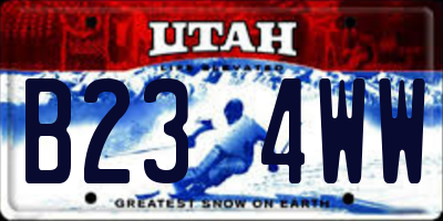 UT license plate B234WW