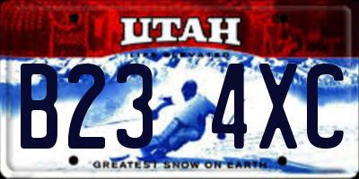UT license plate B234XC