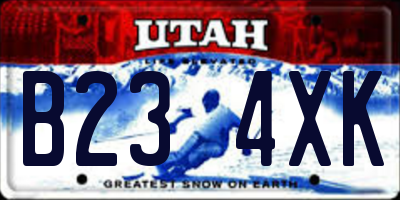 UT license plate B234XK