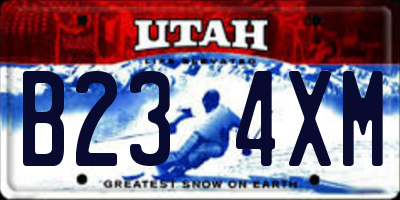 UT license plate B234XM