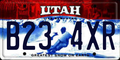 UT license plate B234XR