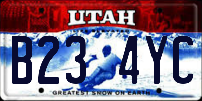 UT license plate B234YC