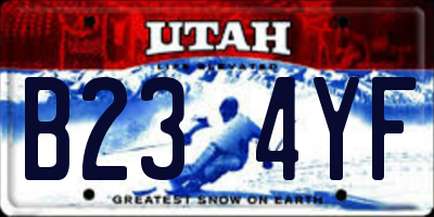 UT license plate B234YF