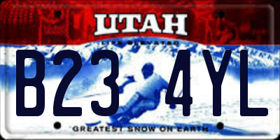 UT license plate B234YL