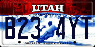 UT license plate B234YT