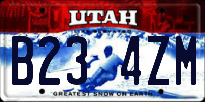 UT license plate B234ZM