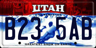 UT license plate B235AB