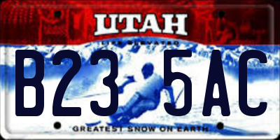 UT license plate B235AC