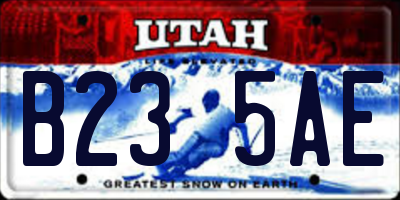 UT license plate B235AE
