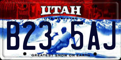 UT license plate B235AJ