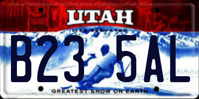 UT license plate B235AL
