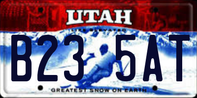 UT license plate B235AT