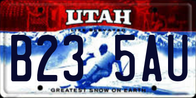 UT license plate B235AU