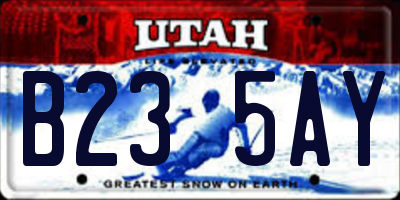 UT license plate B235AY
