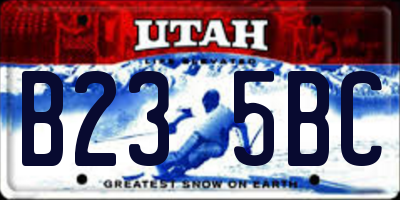 UT license plate B235BC