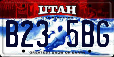 UT license plate B235BG