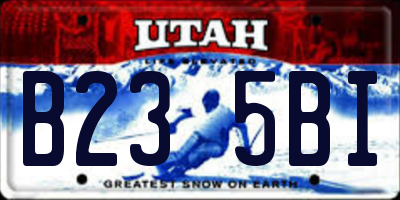 UT license plate B235BI