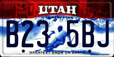 UT license plate B235BJ