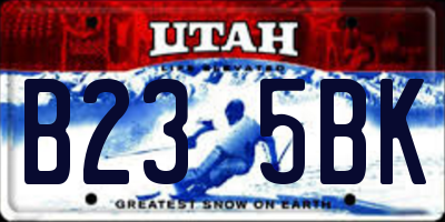 UT license plate B235BK