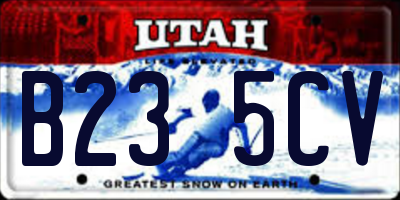 UT license plate B235CV