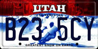 UT license plate B235CY
