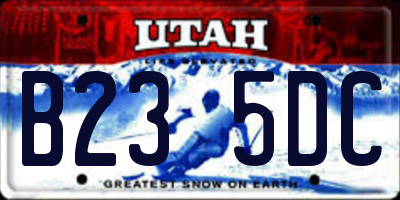 UT license plate B235DC