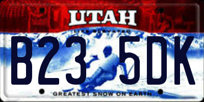 UT license plate B235DK