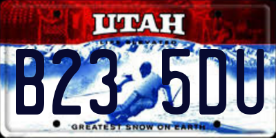 UT license plate B235DU