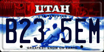 UT license plate B235EM