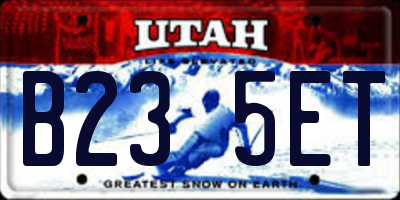 UT license plate B235ET