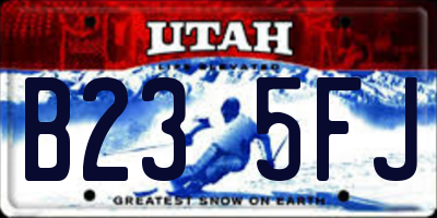 UT license plate B235FJ