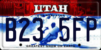 UT license plate B235FP