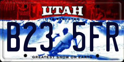 UT license plate B235FR