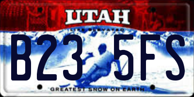 UT license plate B235FS