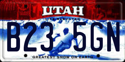 UT license plate B235GN