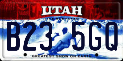 UT license plate B235GQ