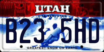 UT license plate B235HD
