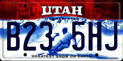 UT license plate B235HJ