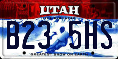 UT license plate B235HS