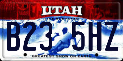 UT license plate B235HZ