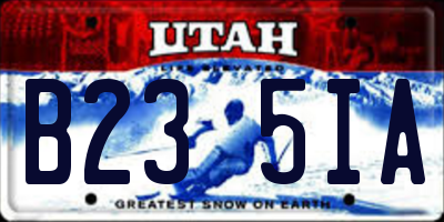 UT license plate B235IA