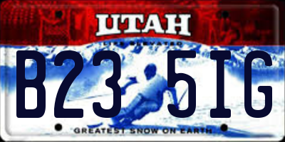 UT license plate B235IG