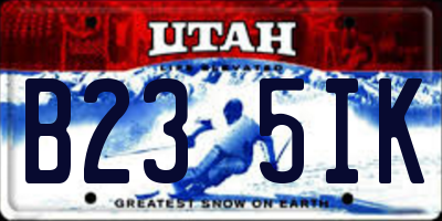 UT license plate B235IK